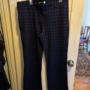 Betabrand Dress Yoga Pant Navy Red Plaid XXL